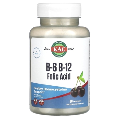 Витамины KAL B-6 + B-12 + Folic Acid 60 капсул
