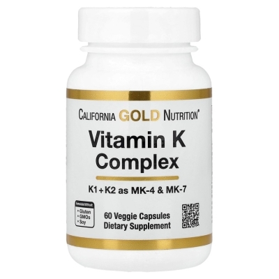 Витамины California Gold Nutrition Vitamin K Complex 120 мкг 60 капсул